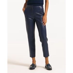 J. Crew Kate Straight-Leg Pant in Faux Leather Blue Size 6